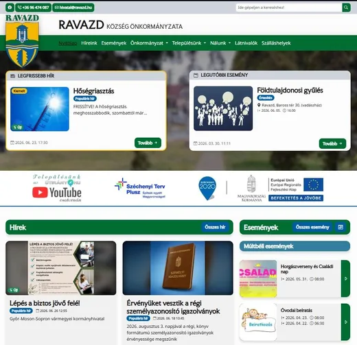 'Megújult Ravazd honlapja' cikk borítóképe