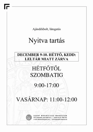 Monostori bolt rendkívüli zárva tartás borítóképe