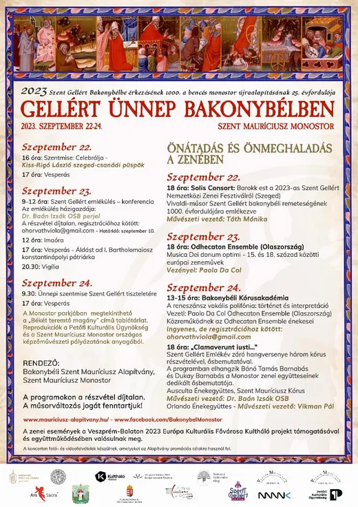 'Gellért Ünnep Bakonybélben' cikk borítóképe