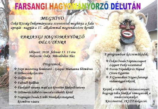 'Farsangi hagyományőrző délután' cikk borítóképe