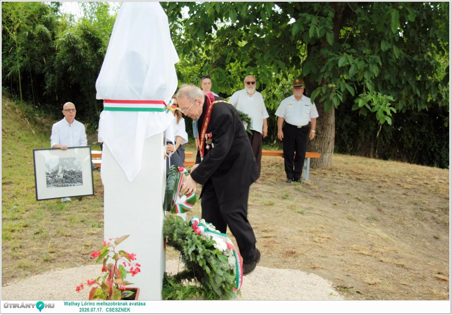 Wathay Lőrinc mellszobrának avatása