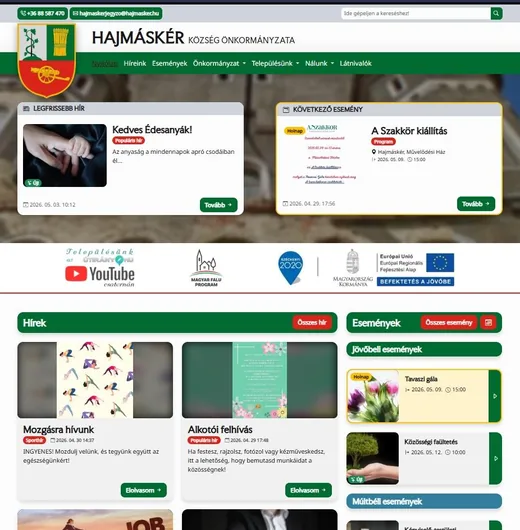 'Megújult Hajmáskér honlapja' cikk borítóképe