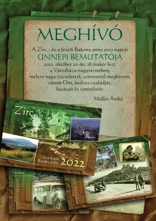Zirc és a festői Bakony anno 2022 naptár bemutatója borítóképe