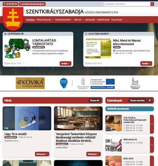 'Megújult Szentkirályszabadja honlapja' cikk borítóképe