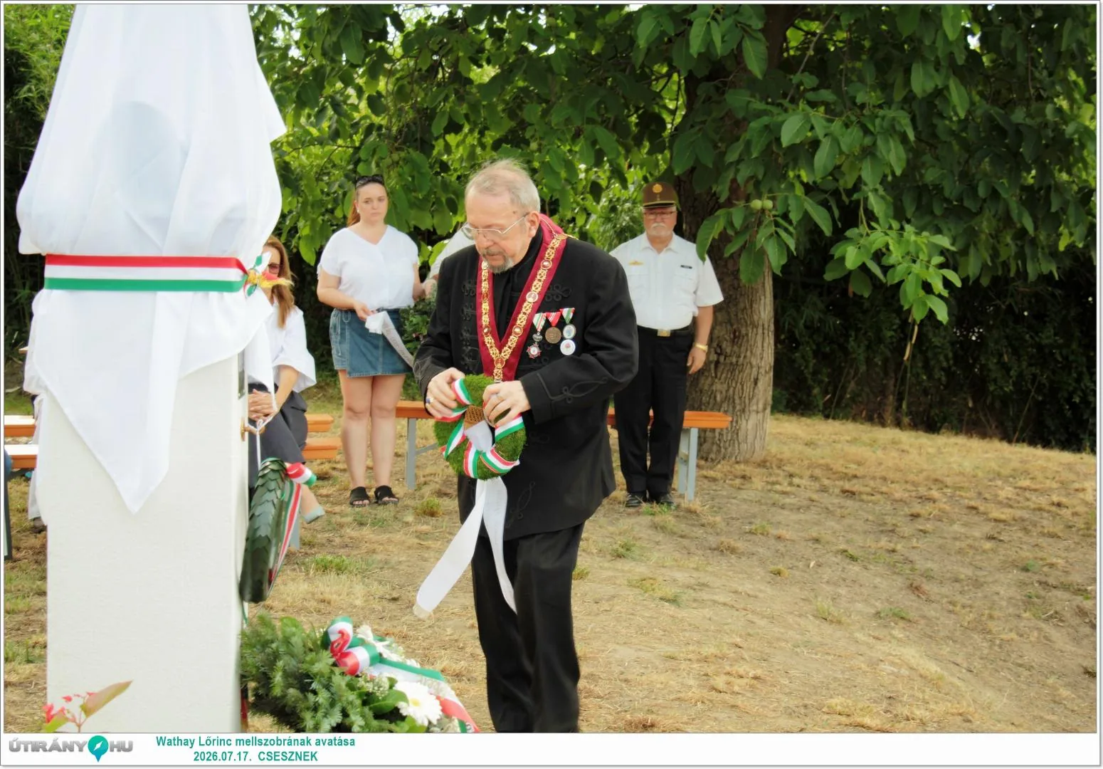 Wathay Lőrinc mellszobrának avatása