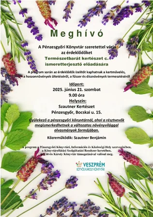 Természetbarát kertészet c. ismeretterjesztő előadás borítóképe