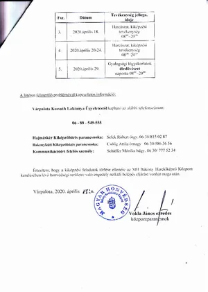  2020. április hónapban törlésre kerülő gyakorlatokat