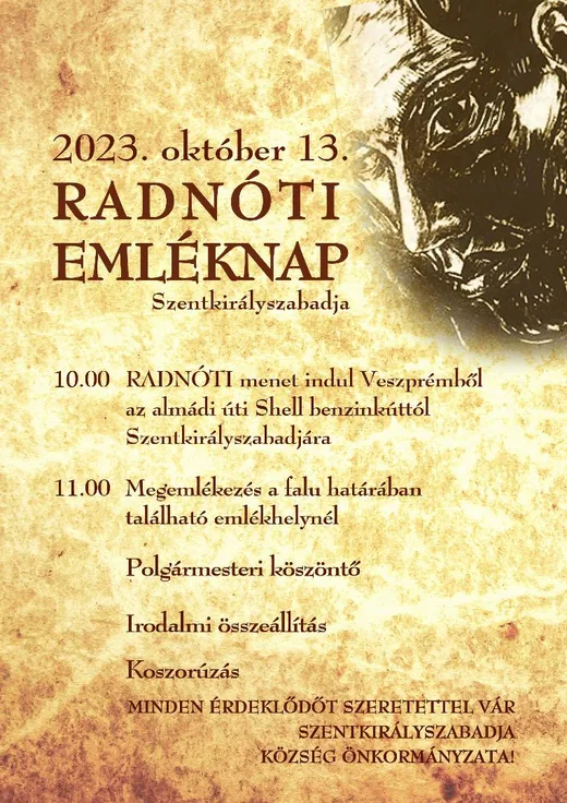 'Radnóti emléknap Szentkirályszabadja' cikk borítóképe